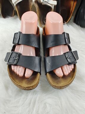 Birkenstock Arizona Black Double Strap Sandals Buckle Slides EU 40 US 9-9.5